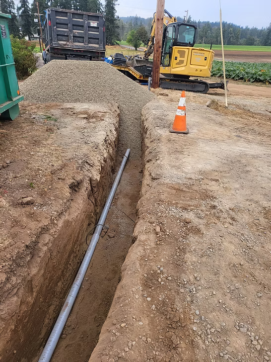 electrical trench for pge in canby, oregon